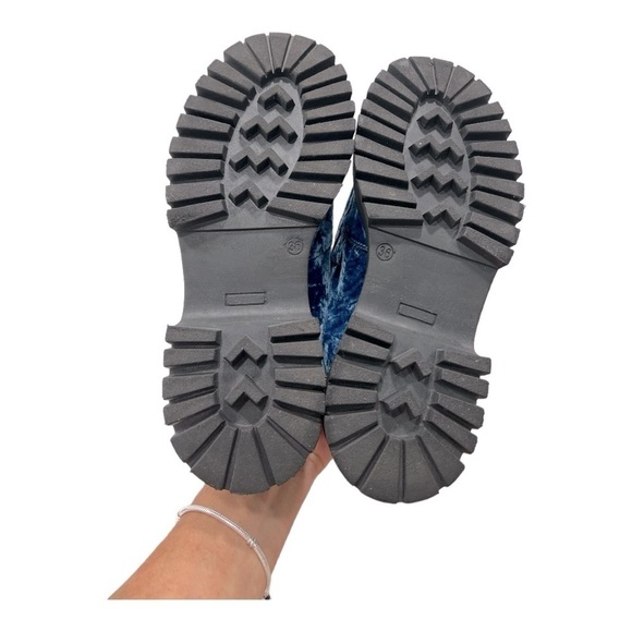 FREE PEOPLE Convertible Velvet Loafer Oxford Disco Indigo size 36 US 5.5-6 - Picture 6 of 10